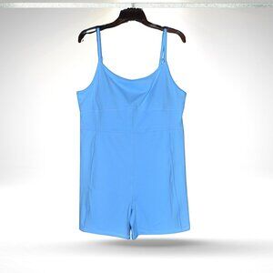 SO Sporty Seamed Unitard Strap Workout One Piece Sleeveless Short Romper XL